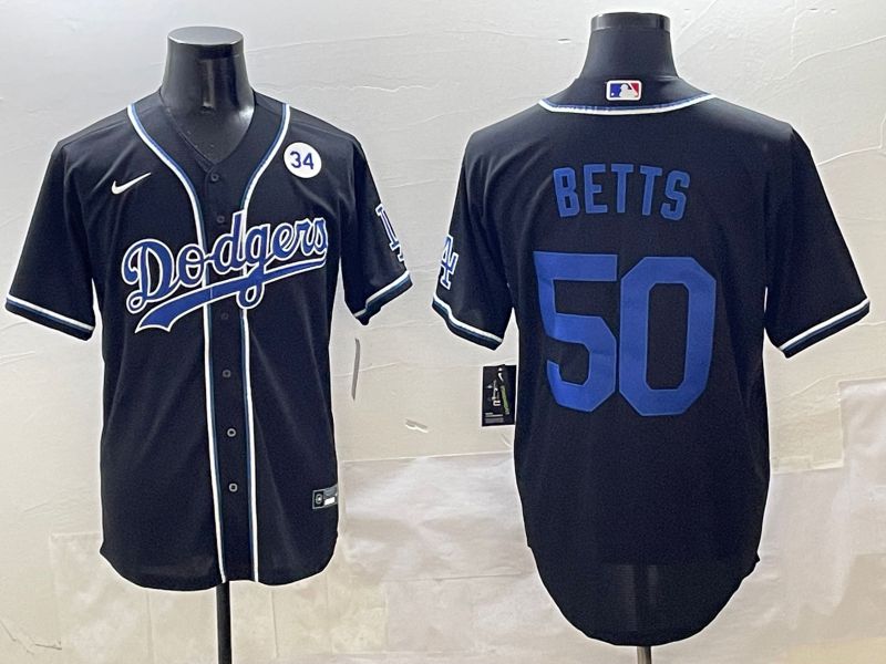 Men 2025 Los Angeles Dodgers 50 Betts Black Three generations Fashion Nike MLB Jersey style 11